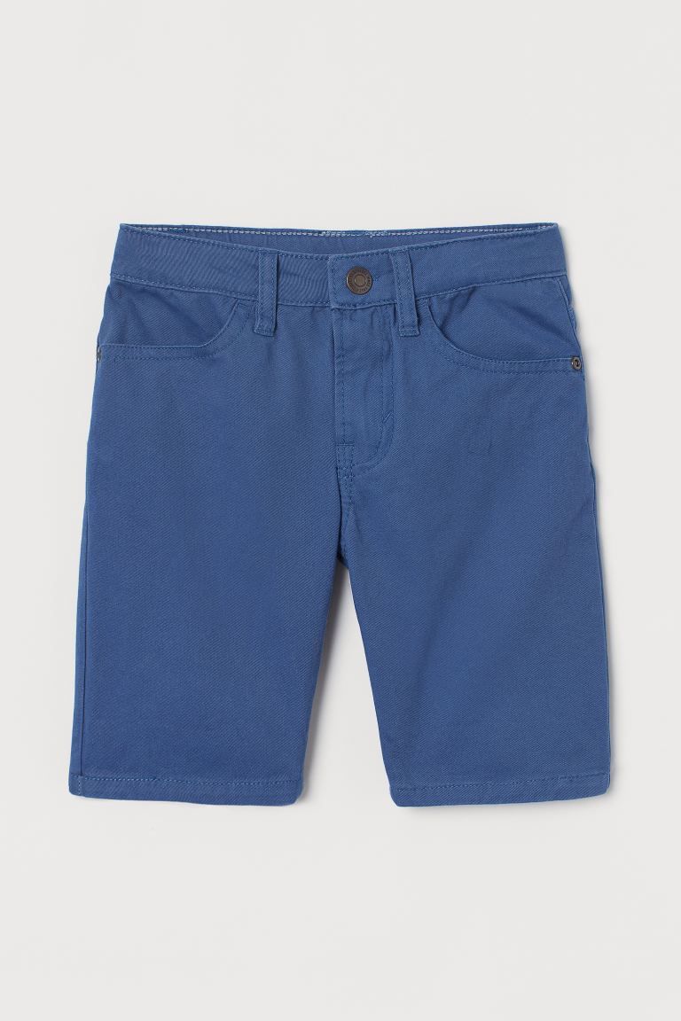 Relaxed-fit shorts in cotton twill. Adjustable elasticized waistband and zip fly with button. Fro... | H&M (US + CA)