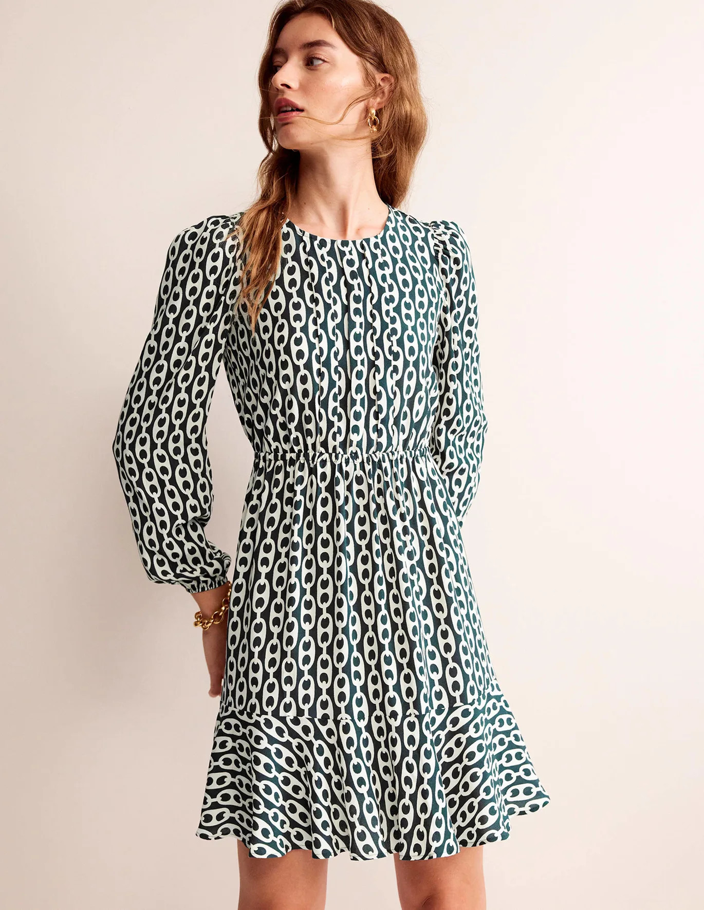 Pleated Peplum Mini Dress | Boden (US)