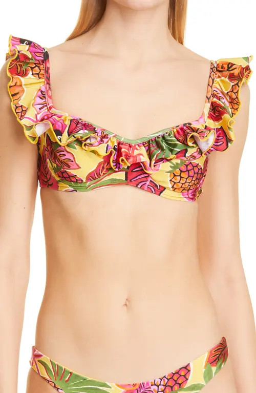 FARM Rio Fruit Dream Ruffle Underwire Bikini Top at Nordstrom, Size Small | Nordstrom