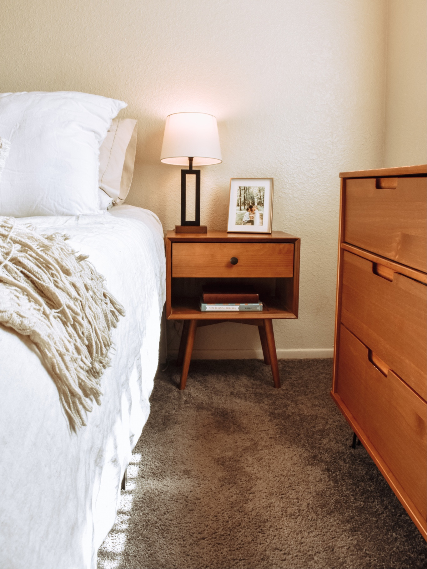 Our neutral + minimal style bedroom is coming together perfectly! Fresh linen, warm wood tones and light in color. This room feels so soft and inviting! 

#LTKhome #LTKfamily #LTKstyletip