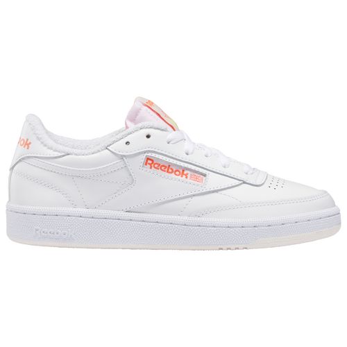 Reebok Club C 85 - Women's Running Shoes - White / Pink / Orange, Size 7.0 | Eastbay