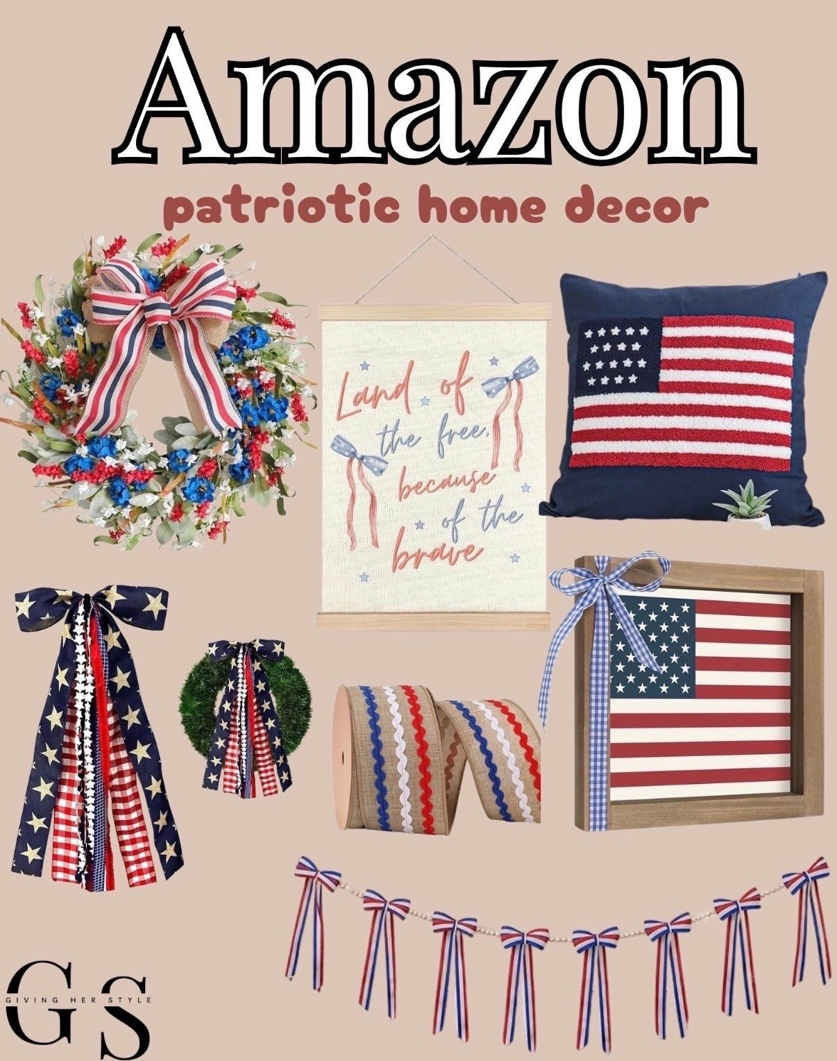Patriotic home decor from Amazon! 
Memorial Day decor, 4th of July home decor, Memorial Day kitchen decor, porch decor, patio decor, red white and blue, wreath

#LTKSeasonal #LTKHome
