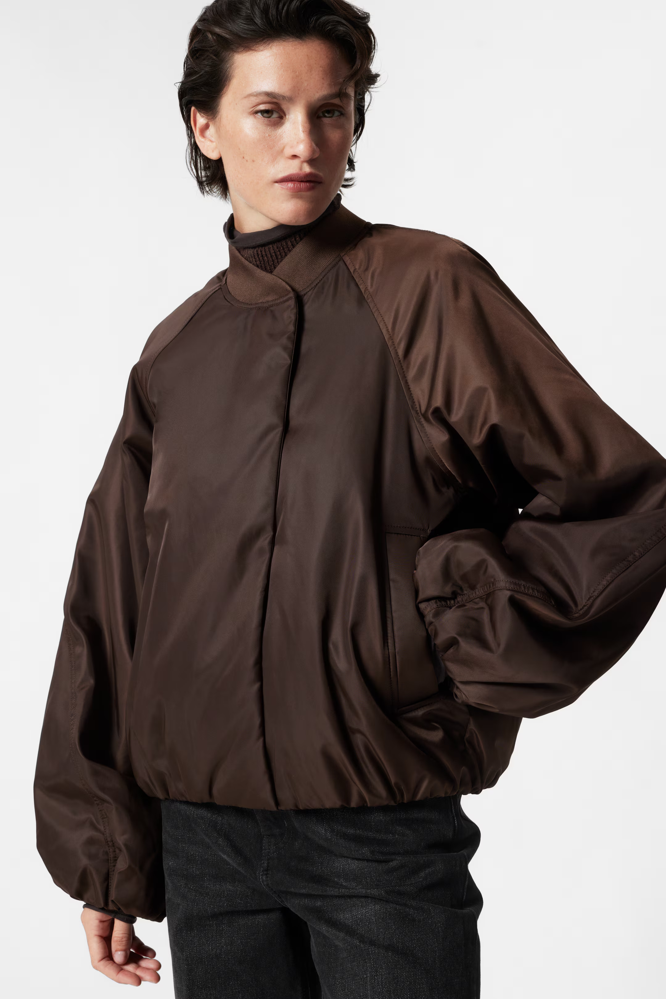 Voluminous-Sleeve Bomber Jacket | H&M (UK, MY, IN, SG, PH, TW, HK)