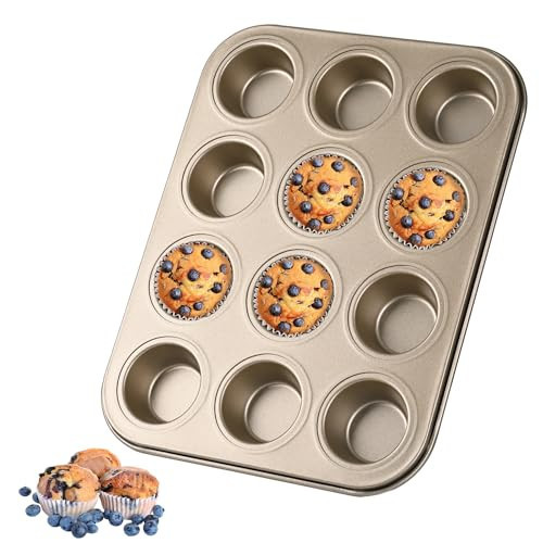 Audingull Mini Muffin Pan, Premium Small Cupcake Pans, Carbon Steel 12-Cup Muffin Tin, Versatile Non-Stick Bakeware | Amazon (US)