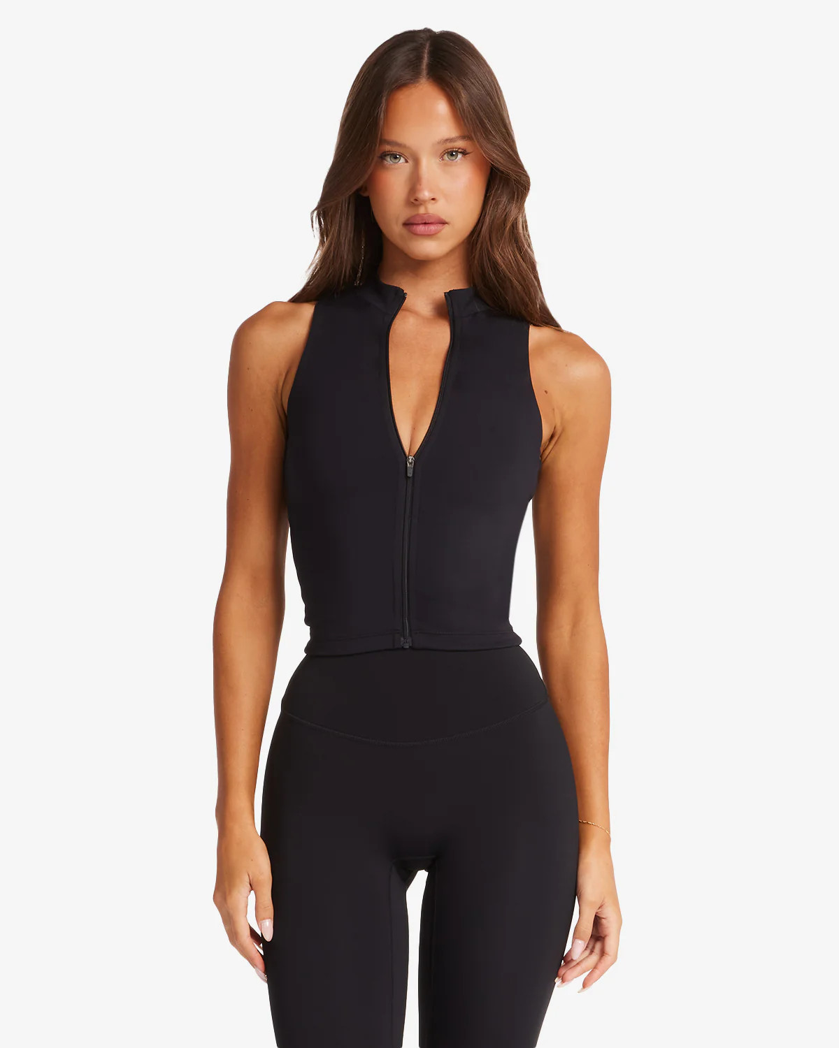 Serenity Active Zip Tank | Black | Crop Shop Boutique US