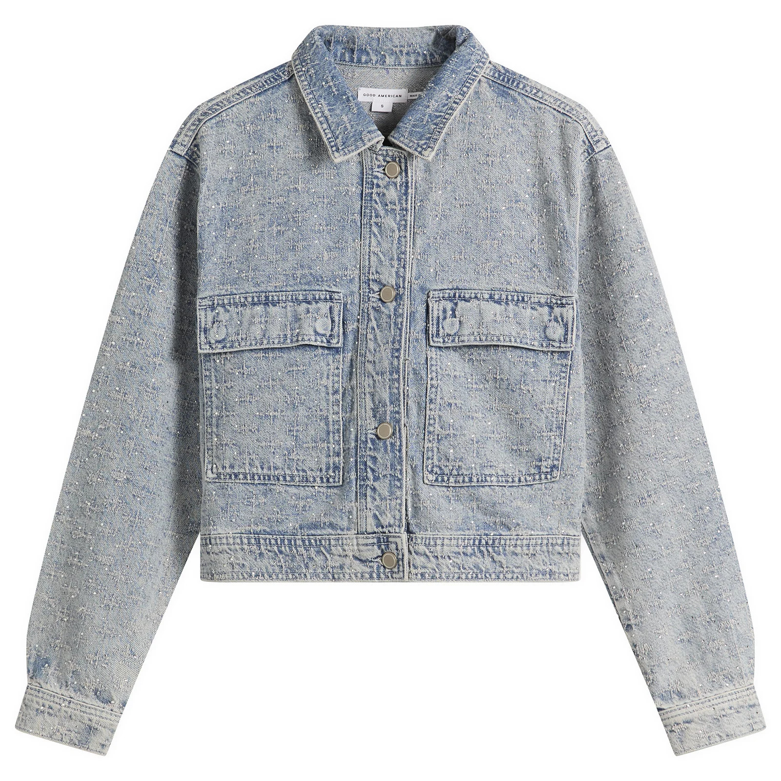 Good American Women's Crystal Denim Jacket in Indigo, Size Small | END. Clothing