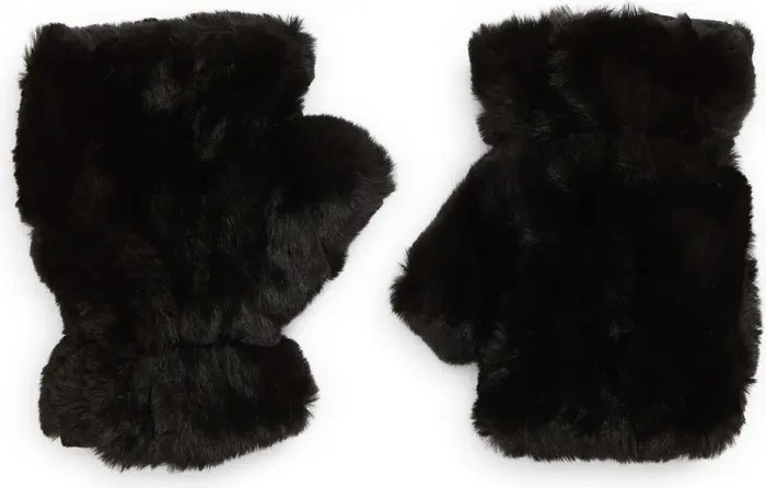Faux Fur Fingerless Mittens | Nordstrom