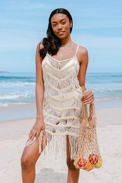 Tyler Crochet Tassel Slip Cover Up | Cupshe