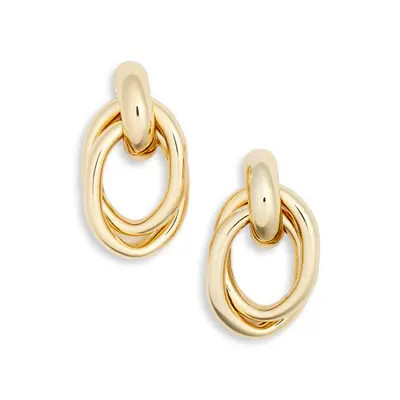 Nordstrom Frontal Double Hoop Earrings in Gold at Nordstrom | Nordstrom