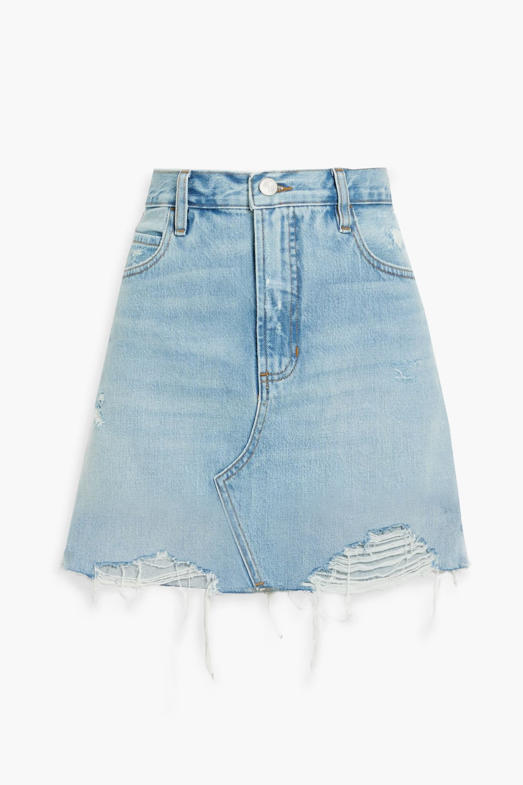 Le High 'N' Tight distressed denim mini skirt | The Outnet (US and CA)