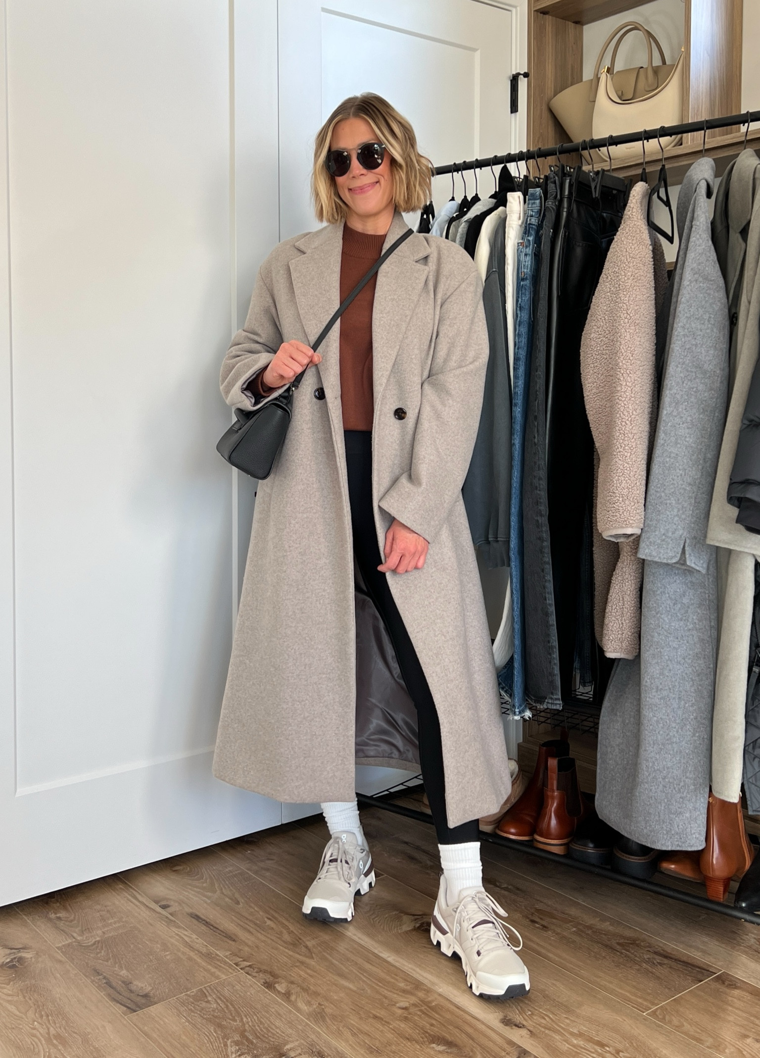 Wearing small leggings, small mockneck sweater, small long wool coat, sneakers tts 

#LTKfindsunder50 #LTKsalealert #LTKfindsunder100