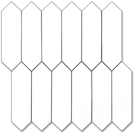SUNWINGS Backsplash Tile for Kitchen Peel and Stick, Stone Composite Self Adhesive Tiles Long Hexago | Amazon (US)