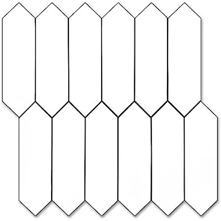 SUNWINGS Backsplash Tile for Kitchen Peel and Stick, Stone Composite Self Adhesive Tiles Long Hexago | Amazon (US)