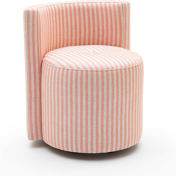 Tov Furniture Alyssa Pink Striped Linen Rolling Desk Chair | Amazon (US)