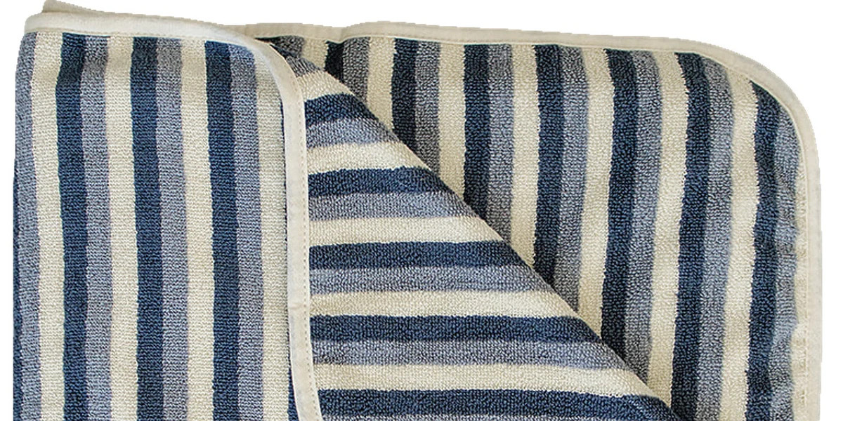 Blue Stripe Organic Cotton Beach Towel | Mebie Baby