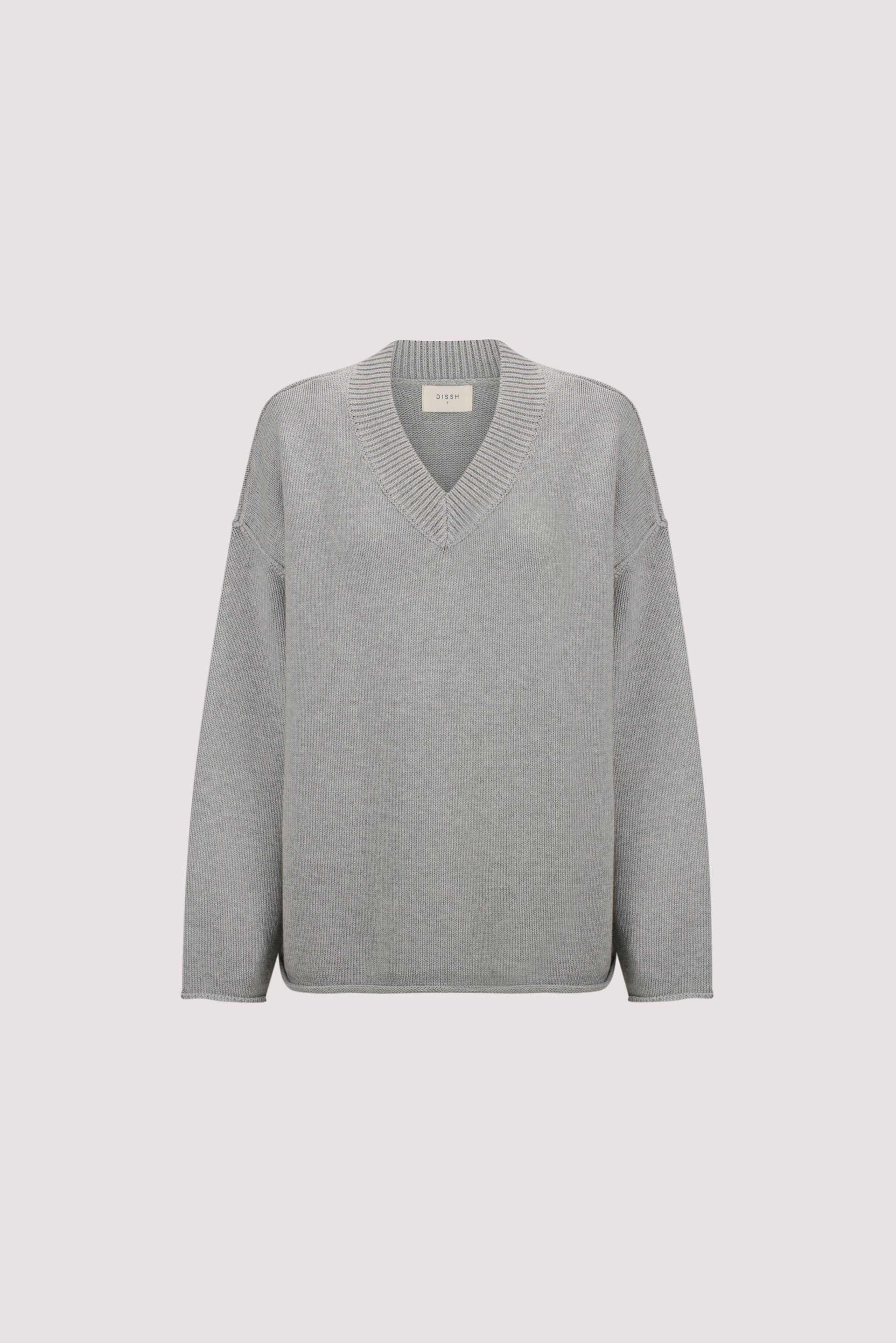 FLINT SILVER V NECK KNIT JUMPER | DISSH