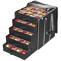 ProPik Christmas Ornament Storage Boxes with Dividers - 5 Separate Trays - Ornament Holder - Keep... | Amazon (US)