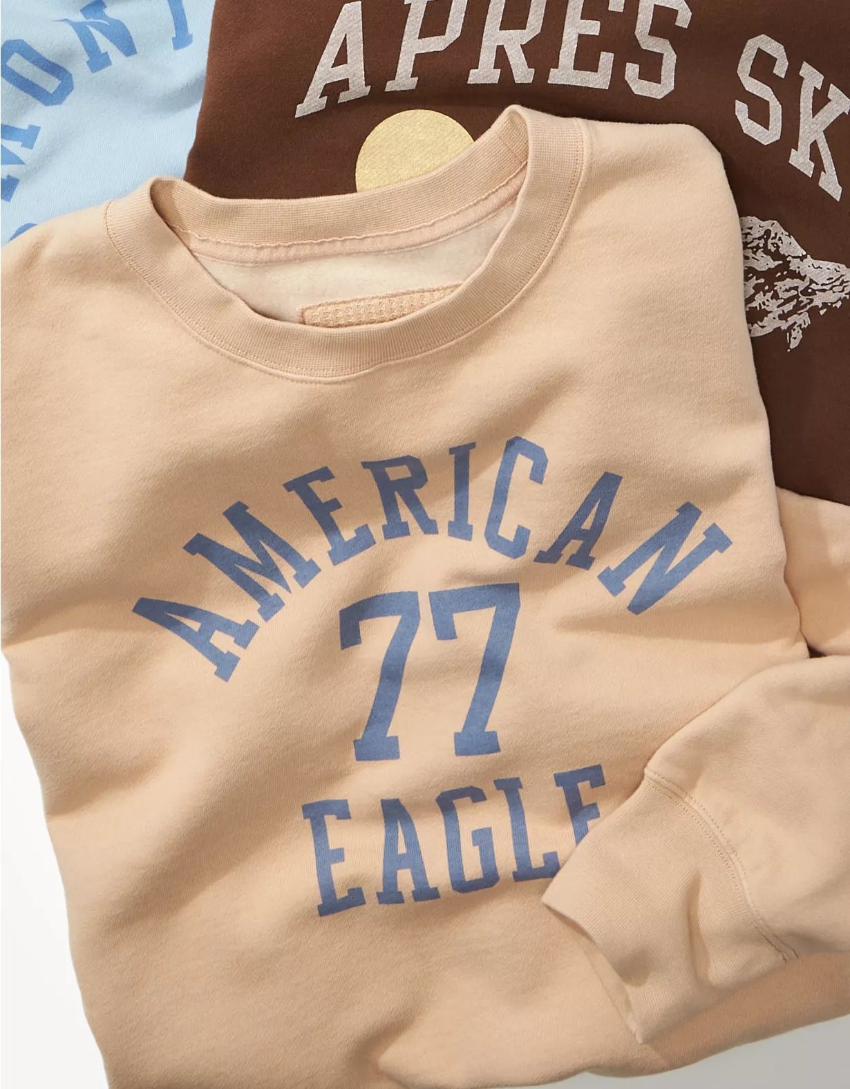 AE Super Soft Fleece Oversized Vintage Crew Neck Sweatshirt | American Eagle Outfitters (US & CA)