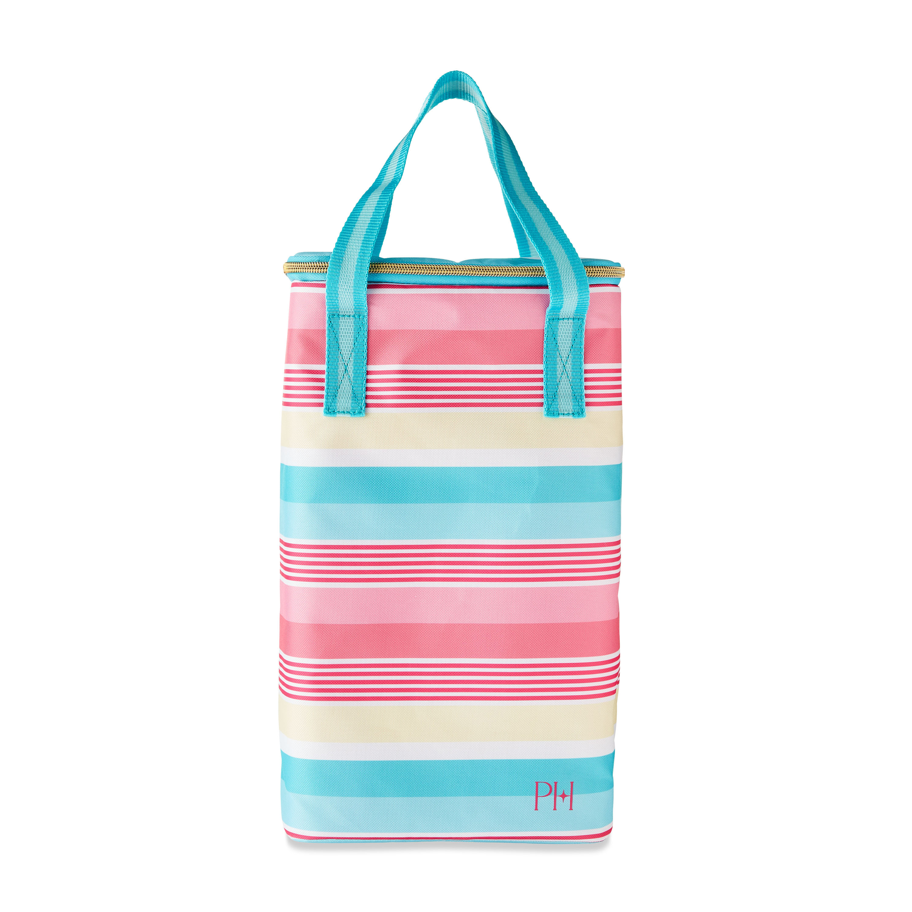 Paris Hilton Pink, Blue & Yellow Stripe Insulated Dual Wine Tote | Walmart (US)