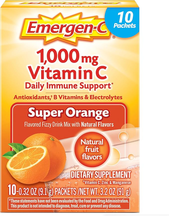 Emergen-C 1000mg Vitamin C Powder for Daily Immune Support Caffeine Free Vitamin C Supplements wi... | Amazon (US)