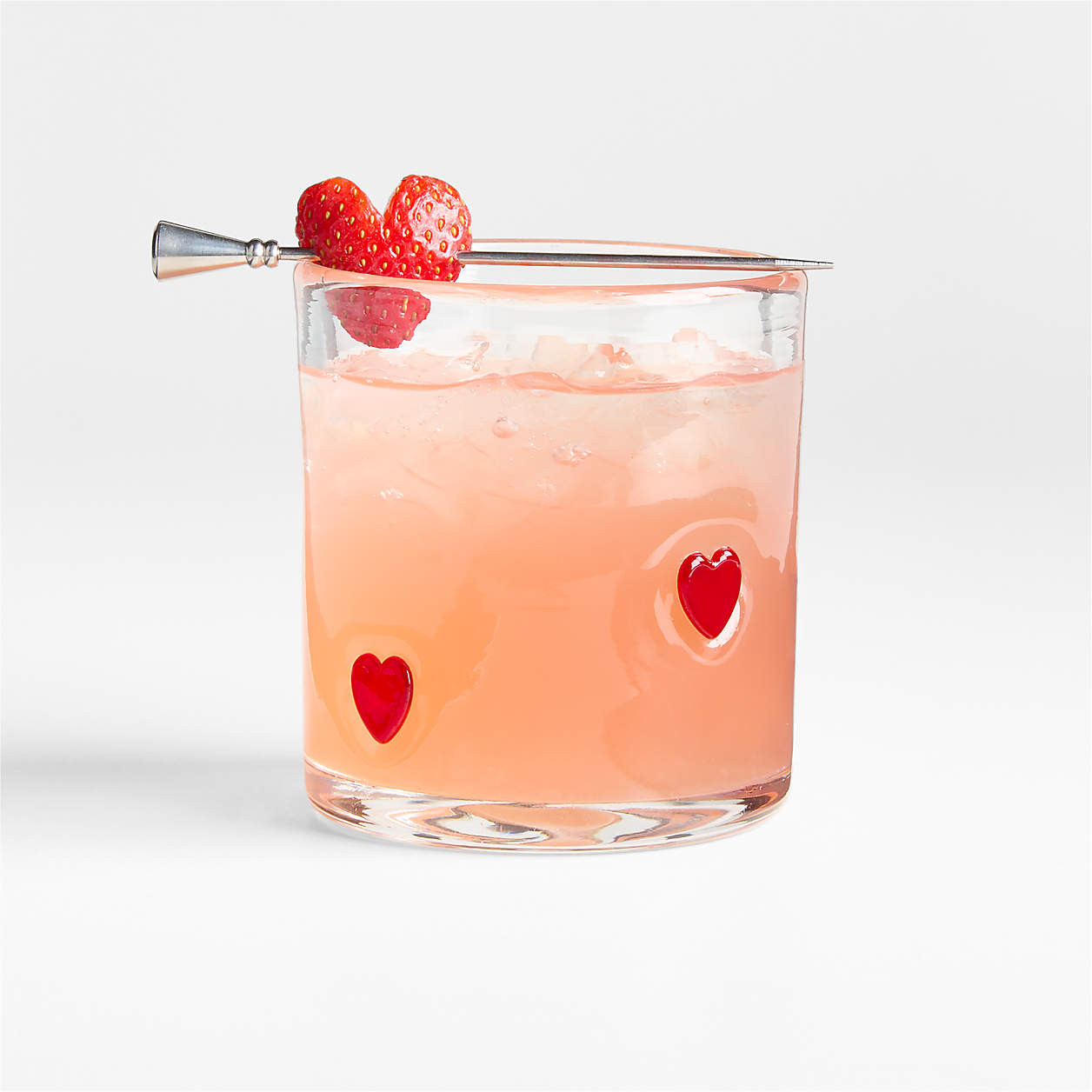 Heart Icon 14-oz. Double Old-Fashioned Glass + Reviews | Crate & Barrel | Crate & Barrel