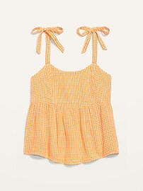 Tie-Shoulder Smocked Gingham Cami Babydoll Swing Blouse for Women | Old Navy (US)