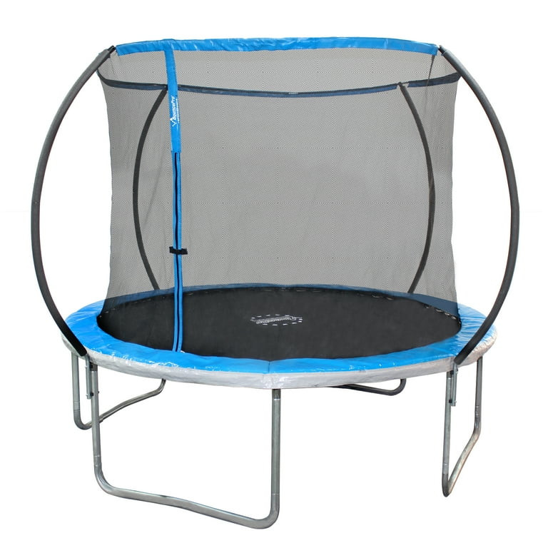 Sportspower Bounce Pro 10’ Round Trampoline with Safety-Enclosure in Blue and Silver | Walmart (US)