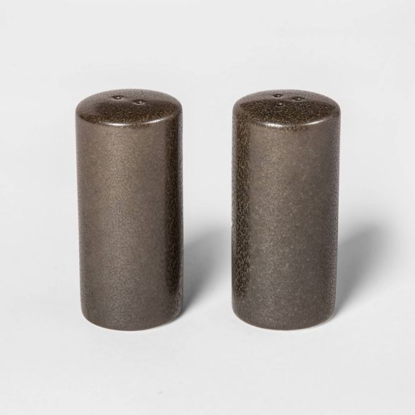 2pc Stoneware Tilley Salt and Pepper Shaker Set Black - Project 62™ | Target