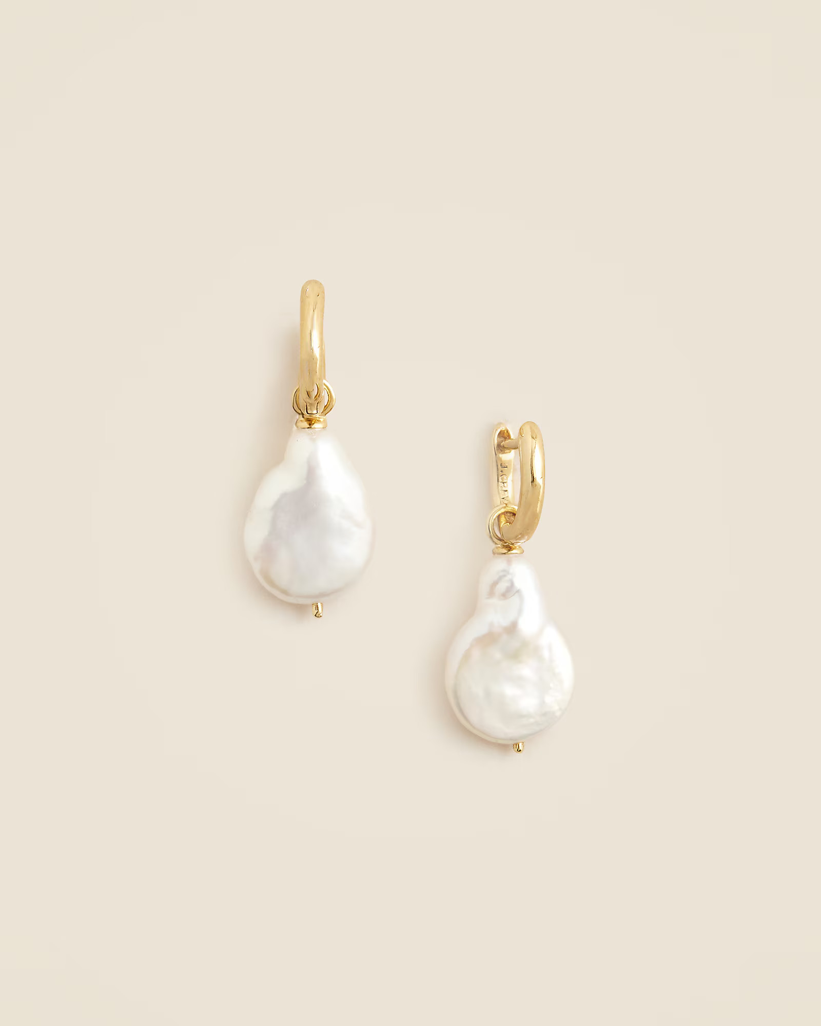 Gold vermeil freshwater pearl hoop earrings | J. Crew US