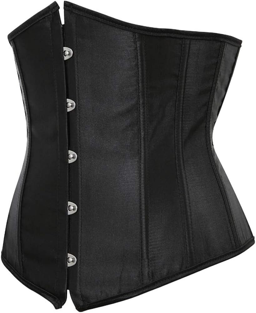 Hengzhifeng Women's Gothic Classic Satin Lace Up Boned Underbust Corsets Bustiers Top | Amazon (UK)