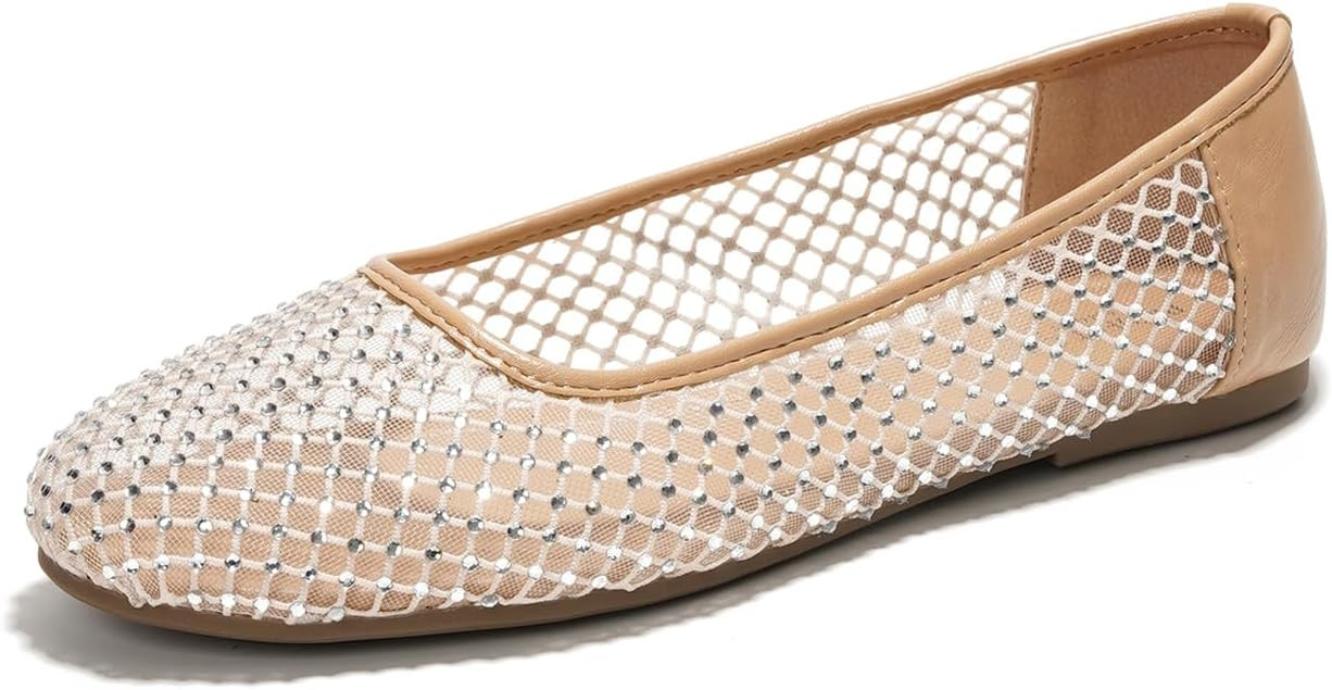mesh flats for women - memory foam ballet flats shoes for women - Non slip ballerina womens flats... | Amazon (US)