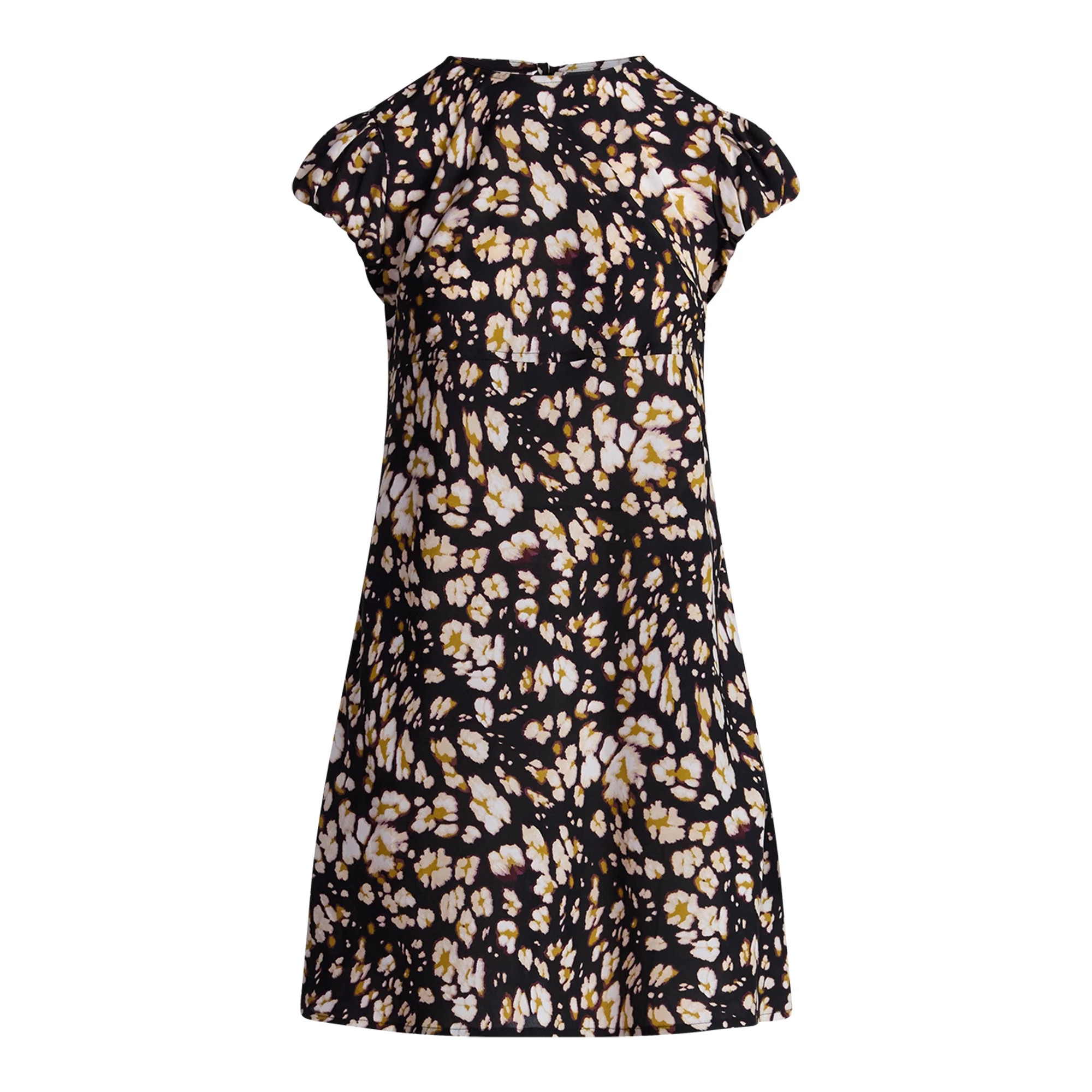 Scoop Women’s and Women’s Plus Tie Back Mini Dress with Volume Sleeves, Sizes XS-4X - Walmart... | Walmart (US)