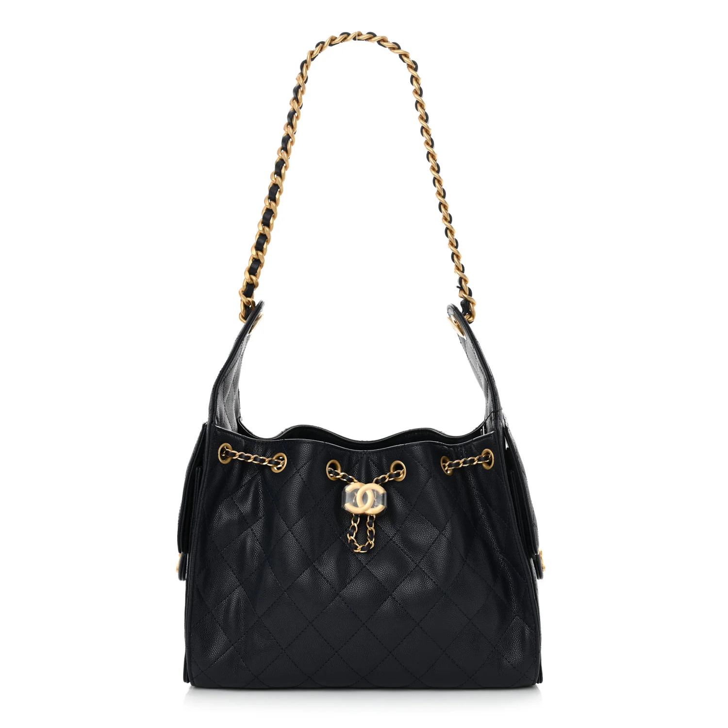 Caviar Quilted Small Chanel 25 Handbag Dark Navy | FASHIONPHILE (US)