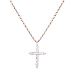PAVOI 14K Gold Plated Cubic Zirconia Cross Necklace for Women | Cross Faith Pendant Necklaces | Amazon (US)