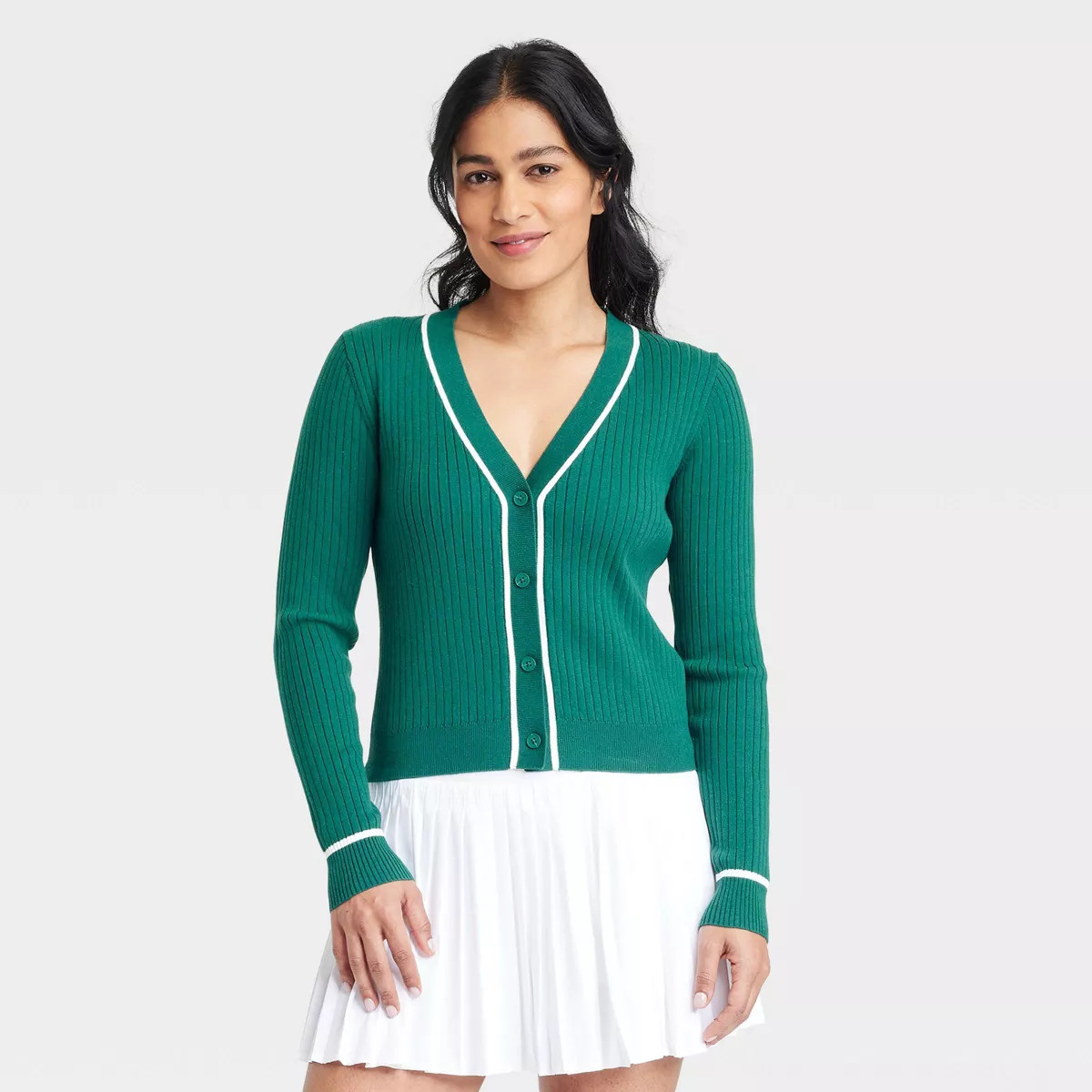 Women's Tipped Ribbed Cardigan - All In Motion™ | Target