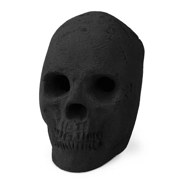 Ceramic Skull Fire Pit Lava Rock | Wayfair North America