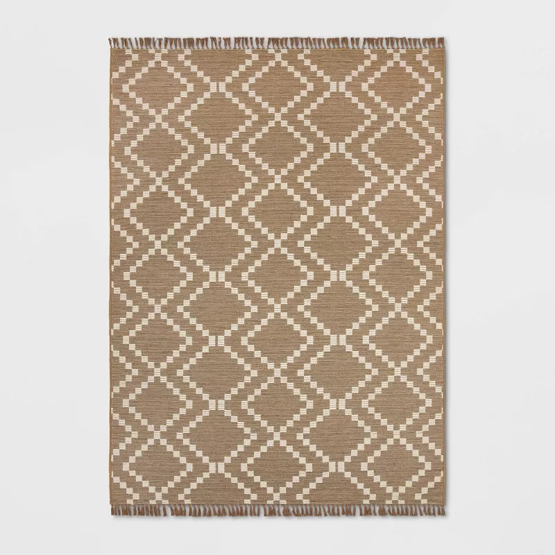 Check Diamonds Outdoor Rug Tan - Threshold™ | Target