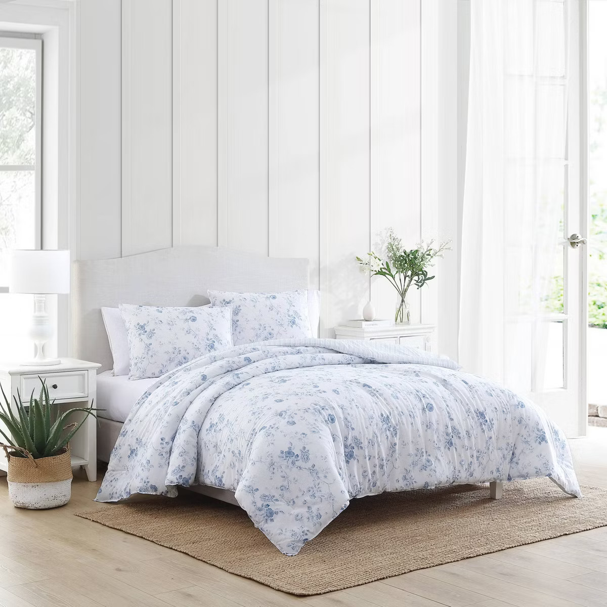 Laura Ashley Belinda Comforter Bedding Set Blue | Target