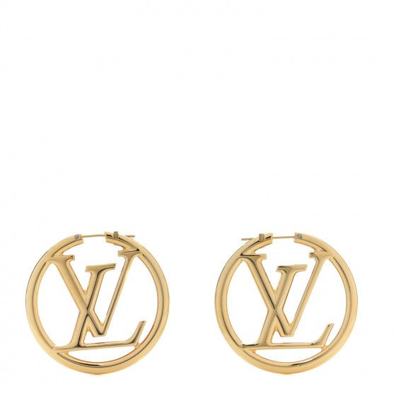 LOUIS VUITTON Louise Hoop Earrings Gold | Fashionphile
