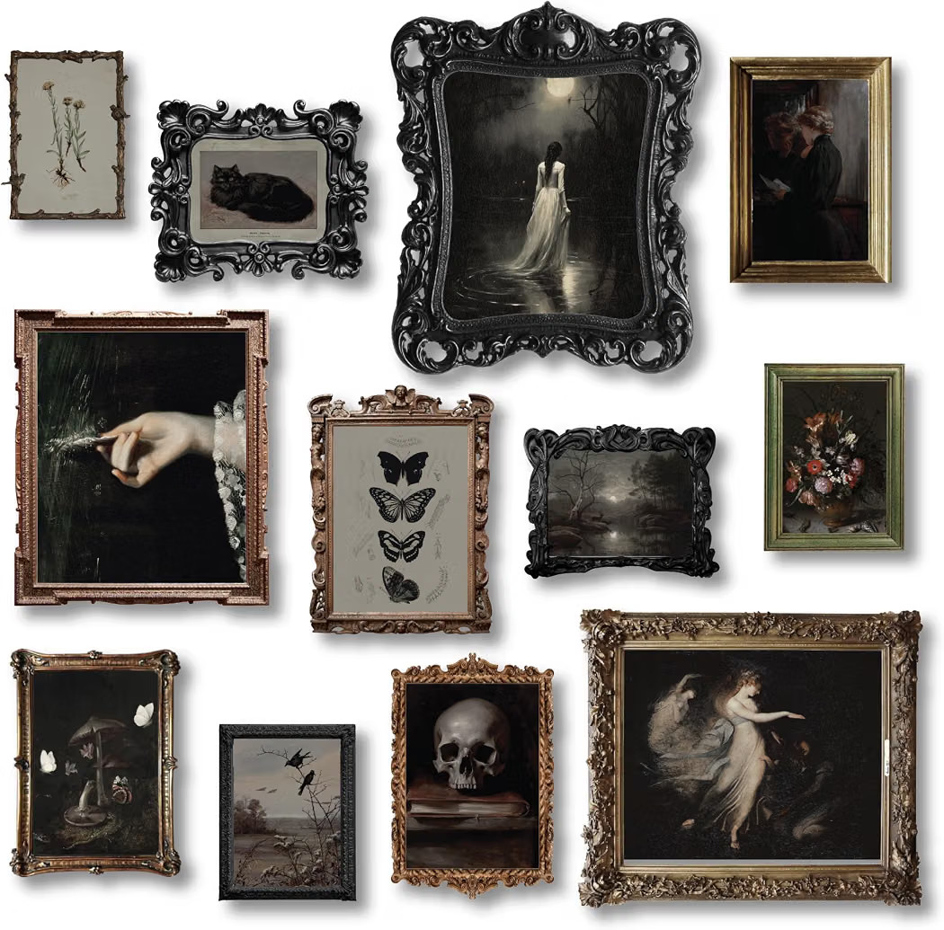 Dark Academia Wall Art Unframed, 12pcs Gothic Prints for Wall Decor | Amazon (US)