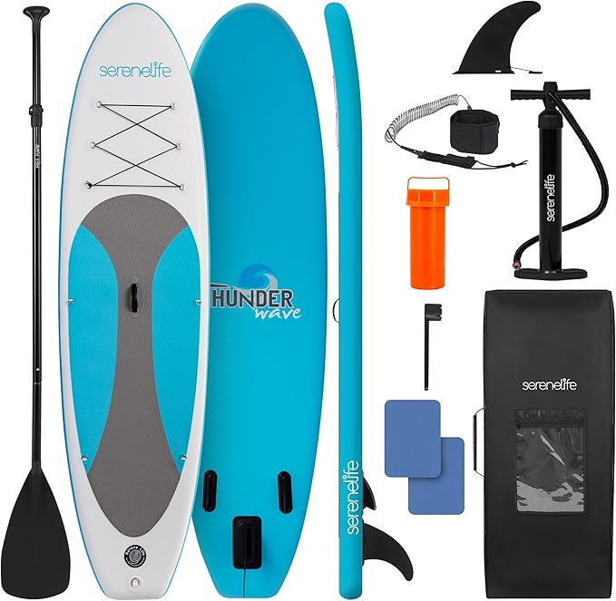 SereneLife Stand Up Inflatable Paddle Board with Premium SUP Accessories – Wide Stable Design w... | Amazon (US)