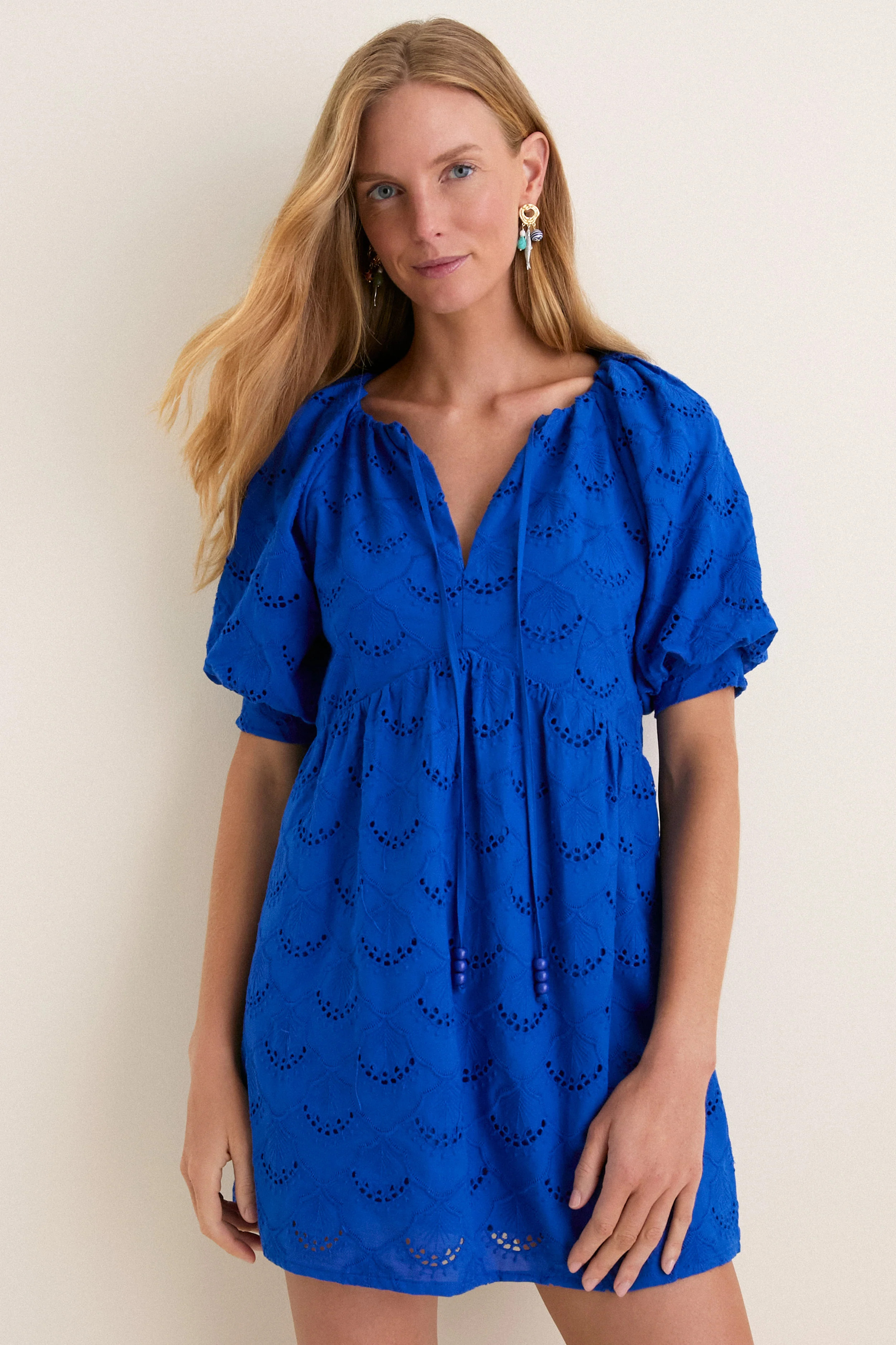 Royal Blue Eyelet Alexandra Mini Dress | Tuckernuck (US)