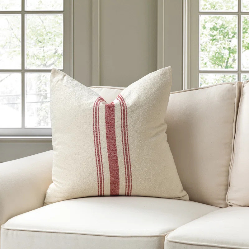 French Stripe Striped Cotton Blend Pillow Cover | Wayfair North America