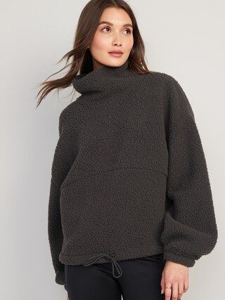Cropped Sherpa Turtleneck Sweater for Women | Old Navy (CA)