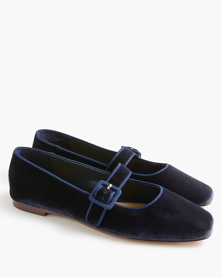 Velvety square-toe Mary Jane flats | J.Crew Factory
