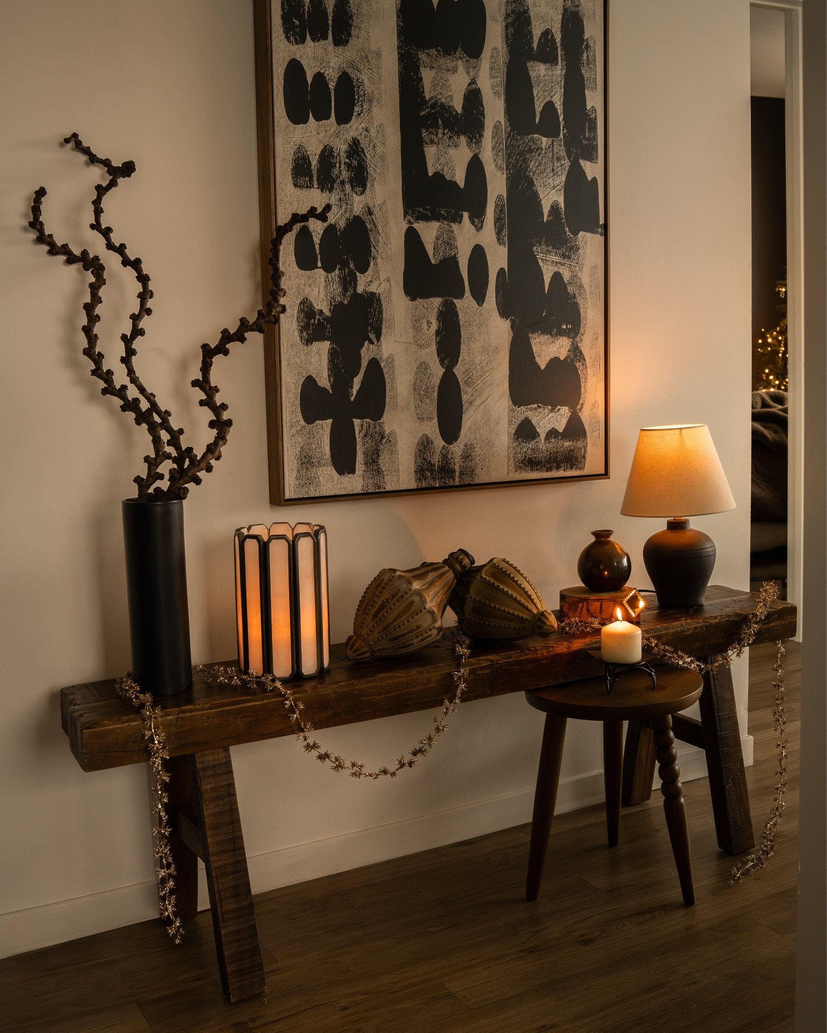 Moody entryway with metallic accents for the holidays! This year I’m doing a European-inspired moody look that builds on my decor from previous years  

#LTKGiftGuide #LTKHome #LTKHoliday