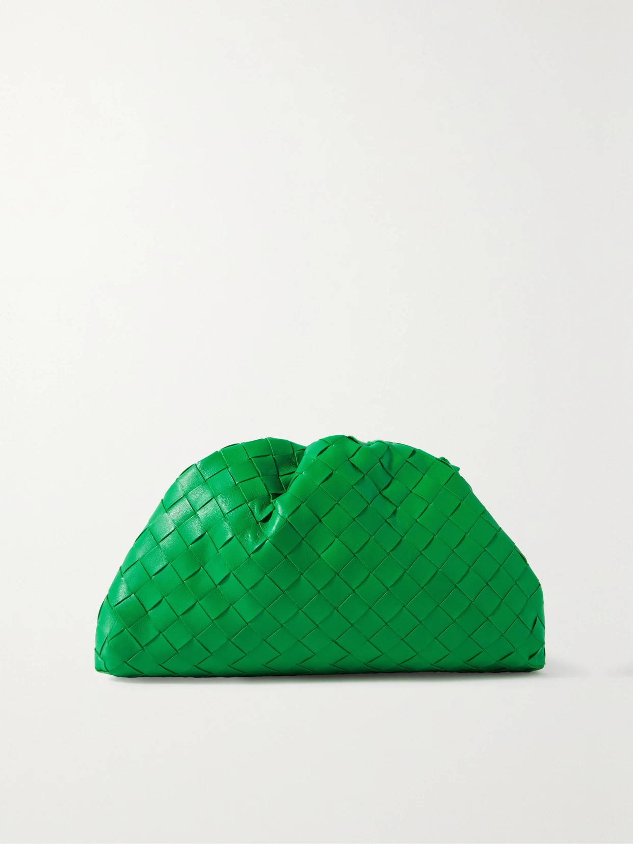 Bottega Veneta - Teen Pouch Small Gathered Intrecciato Leather Clutch - Green | NET-A-PORTER (UK & EU)