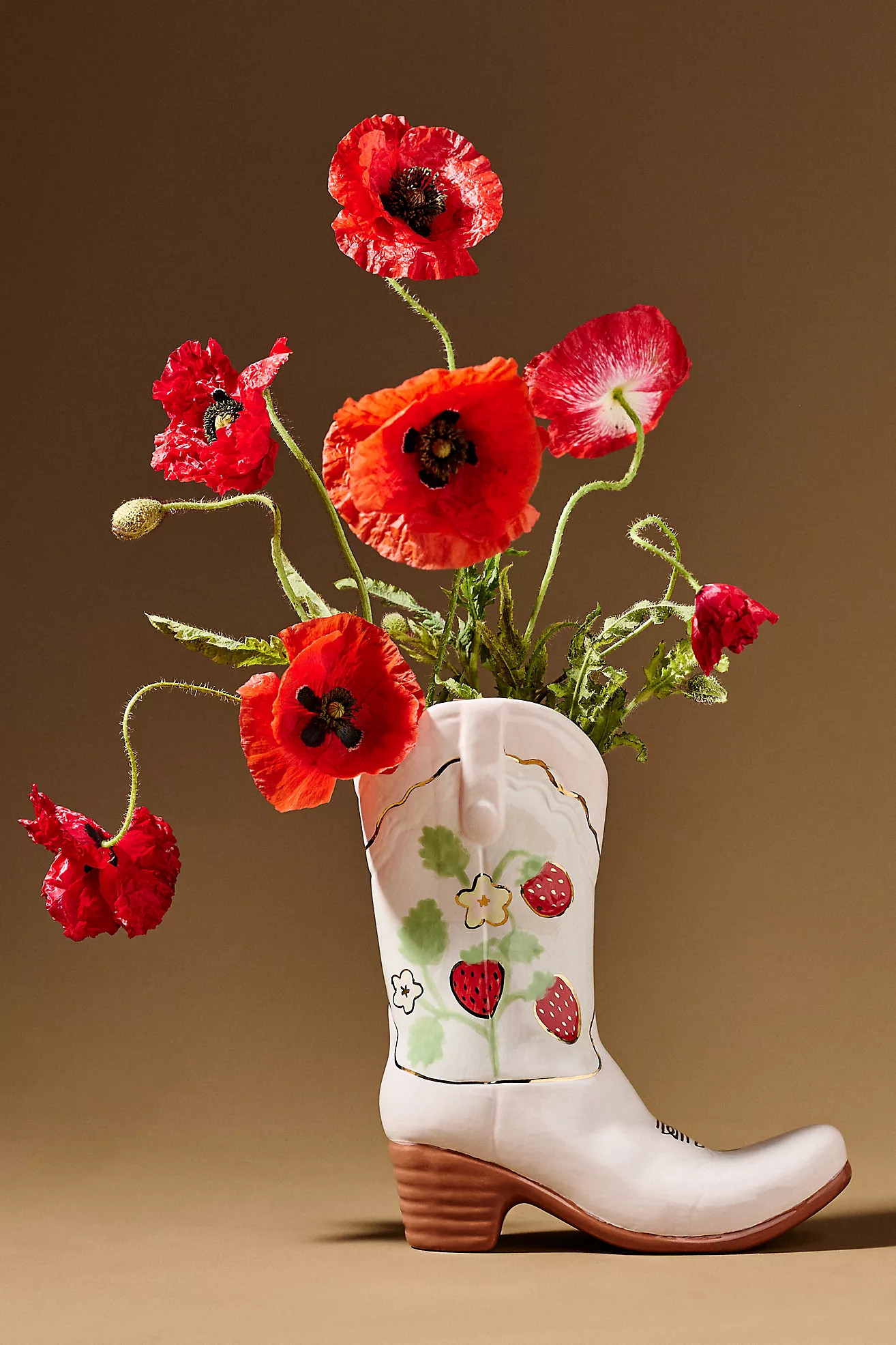 Ruby Clay Cowboy Boot Vase | Anthropologie (US)