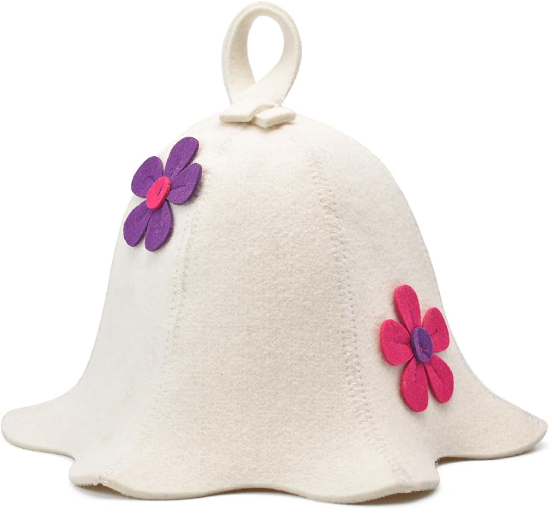 Halsa Sauna Hat, Natural Wool Sauna Cap for Men and Women | Flowers | Eco-Friendly Insulating Hea... | Amazon (US)