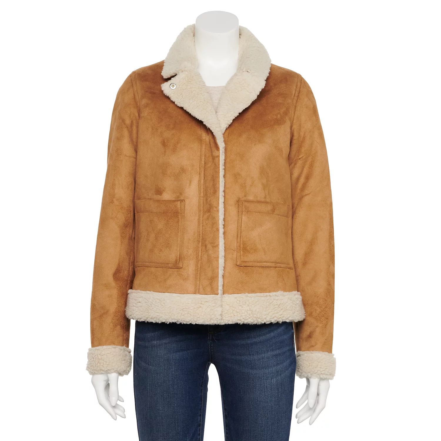 Women's Sonoma Goods For Life® Sherpa-Lined Faux-Suede Jacket | Kohl's